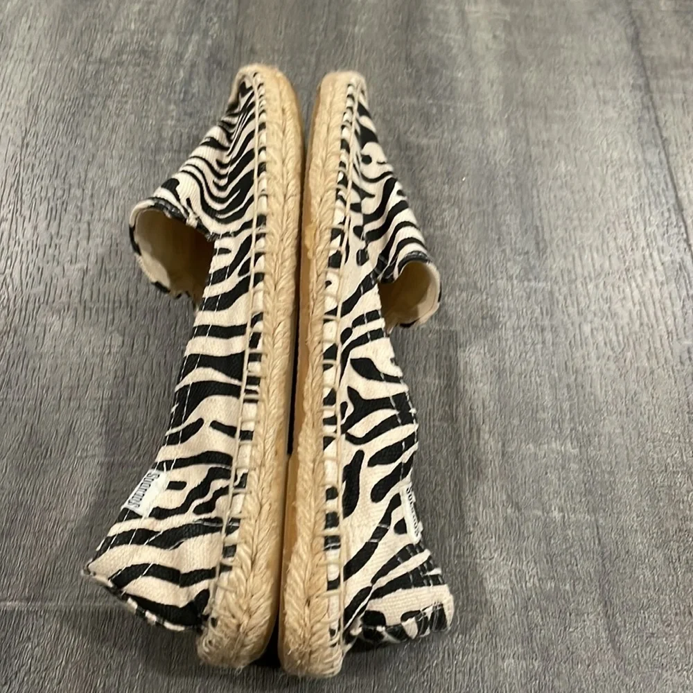 Soludos Canvas Zebra Stripe Smoking Slipper Espadrilles size 7